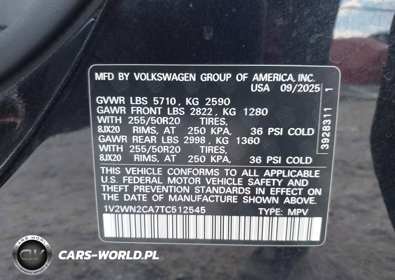 2026 Volkswagen Atlas Se With Technology VIN:1V2WN2CA7TC512545 - 9