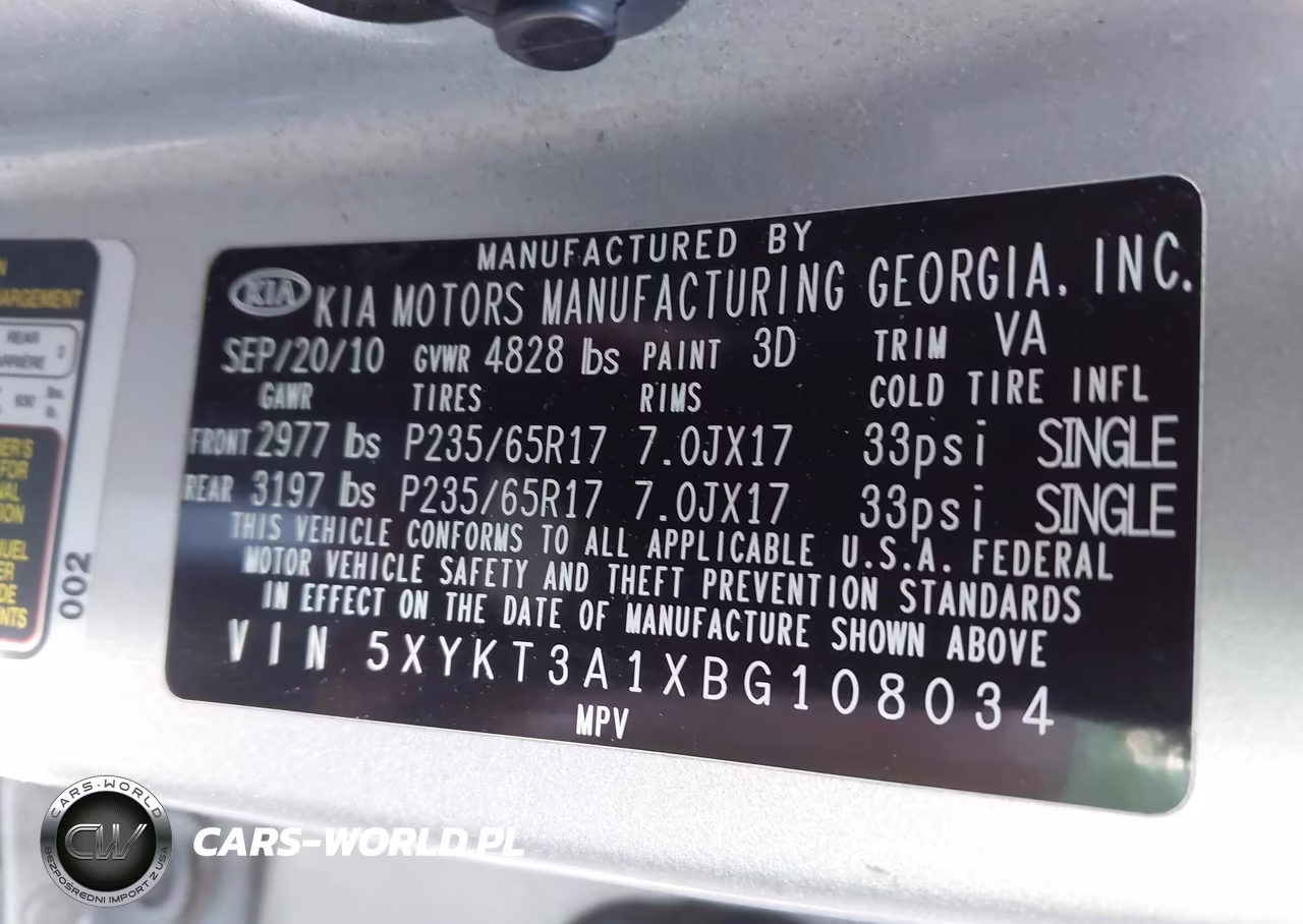 2011 Kia Sorento Lx VIN:5XYKT3A1XBG108034 - 9