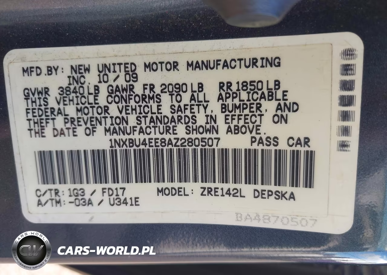 2010 Toyota Corolla S VIN:1NXBU4EE8AZ280507 - 9