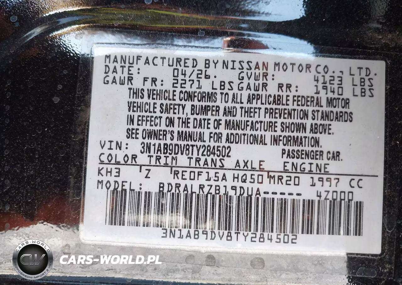 2026 Nissan Sentra Sr VIN:3N1AB9DV8TY284502 - 9