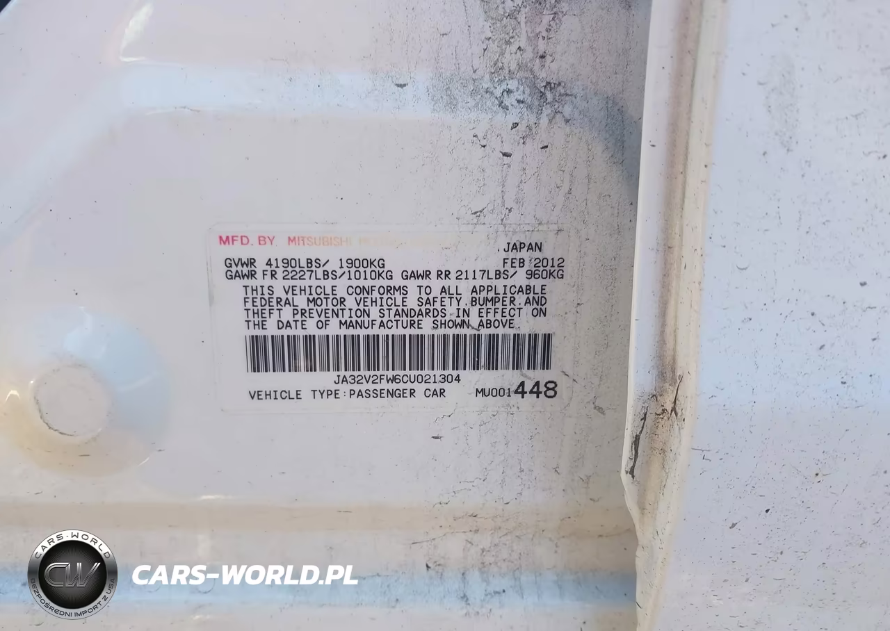 2012 Mitsubishi Lancer Se VIN:JA32V2FW6CU021304 - 9