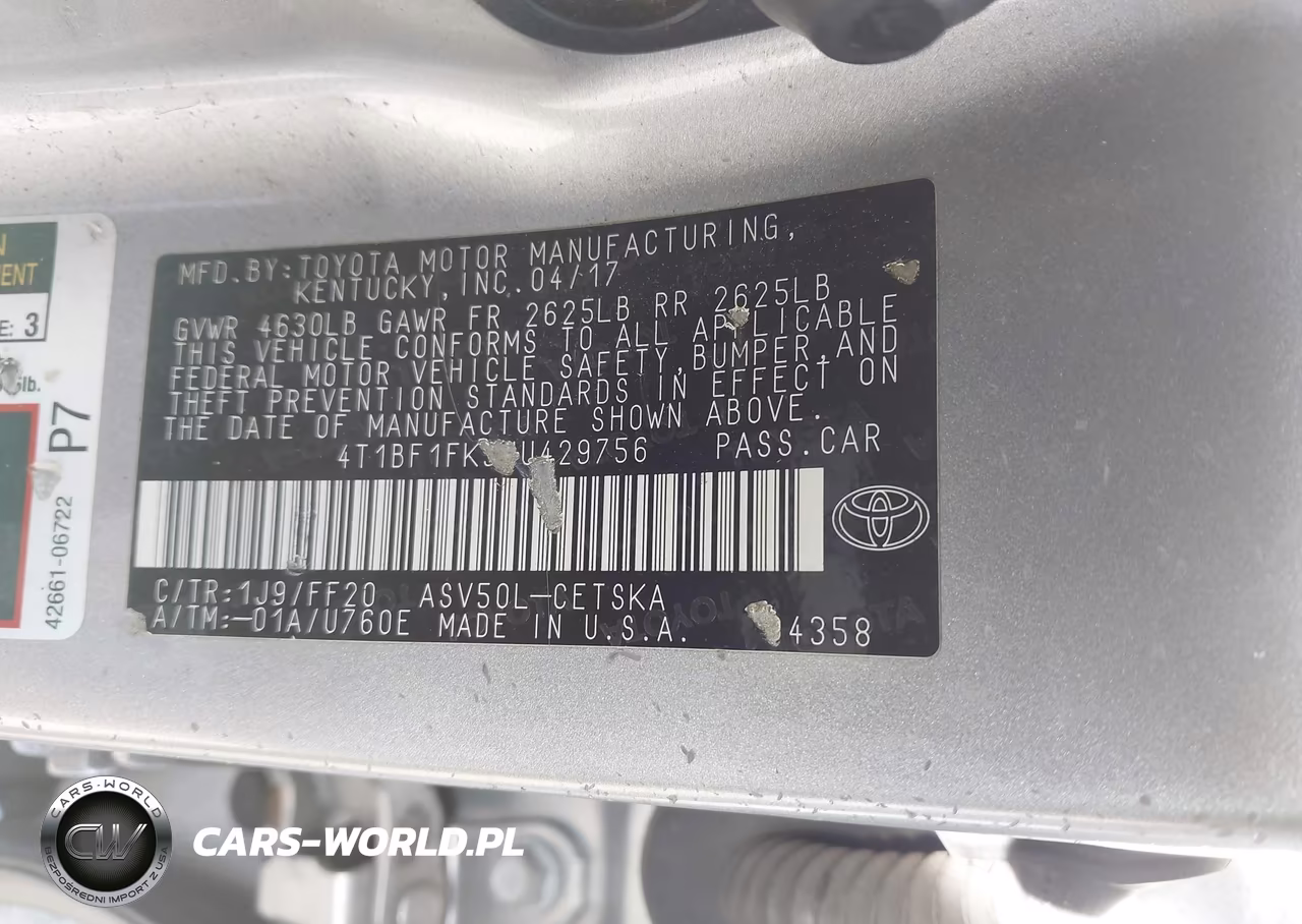 2017 Toyota Camry Se VIN:4T1BF1FK9HU429756 - 9