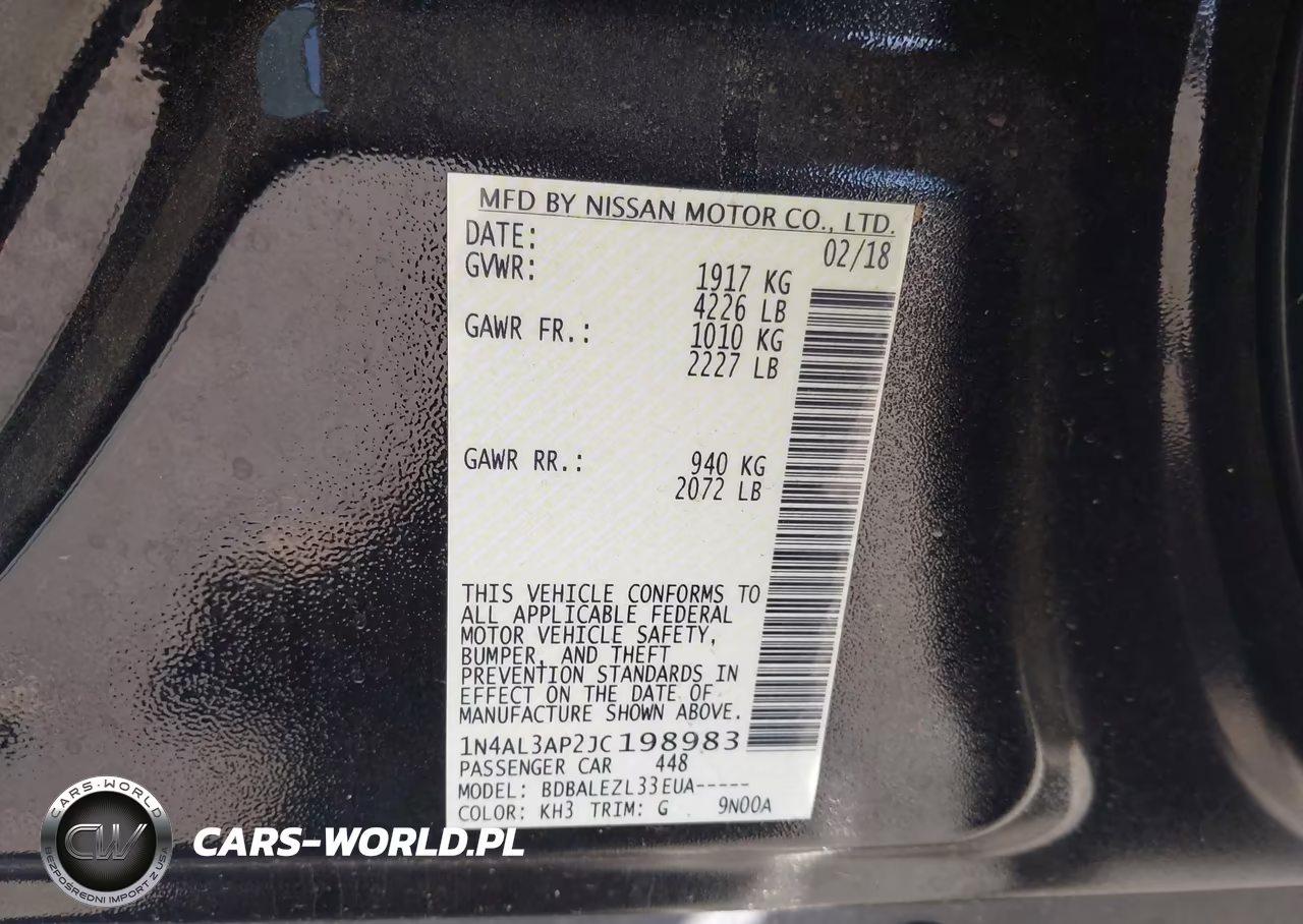 2018 Nissan Altima 2.5 S VIN:1N4AL3AP2JC198983 - 9