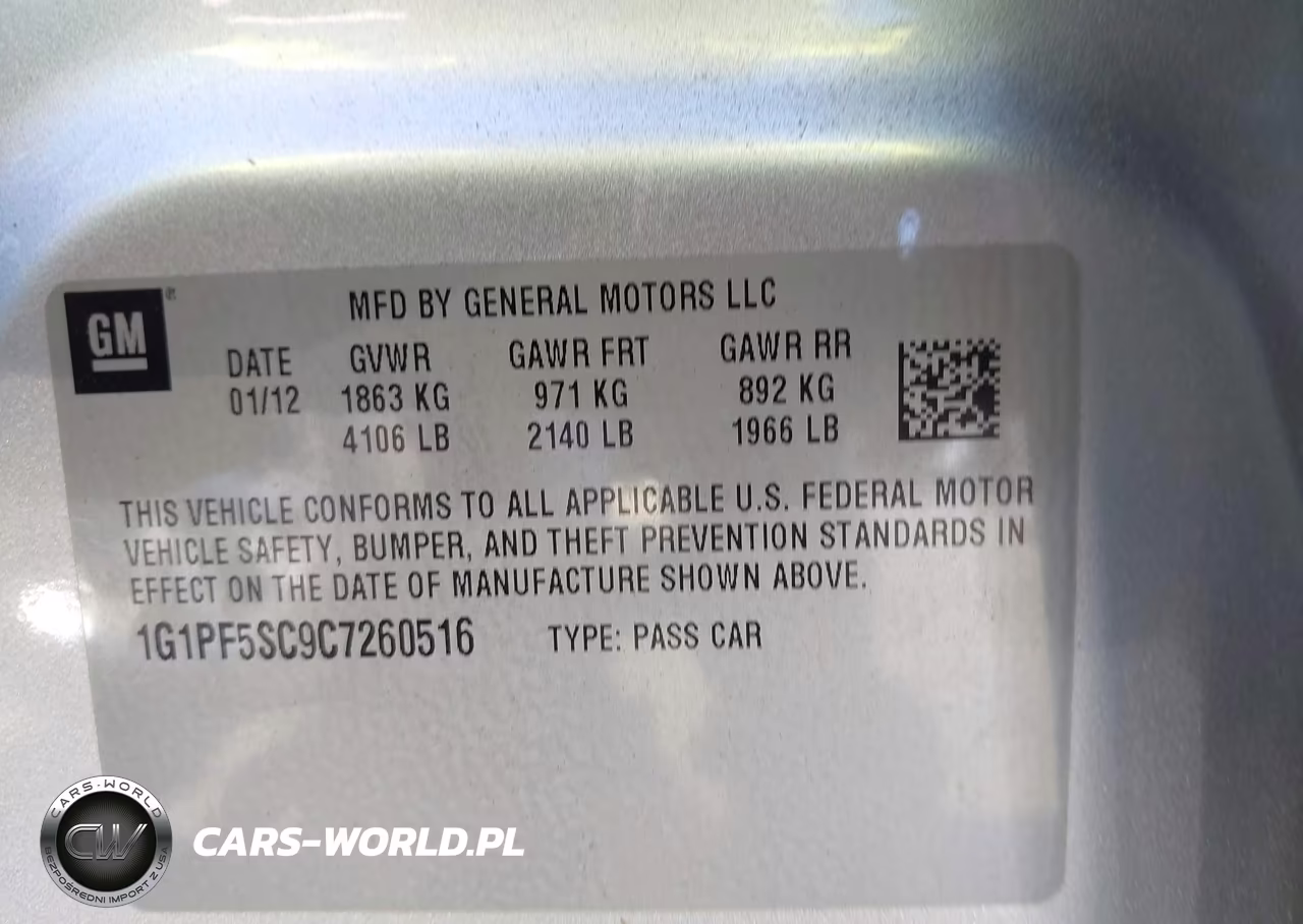 2012 Chevrolet Cruze 1Lt VIN:1G1PF5SC9C7260516 - 9
