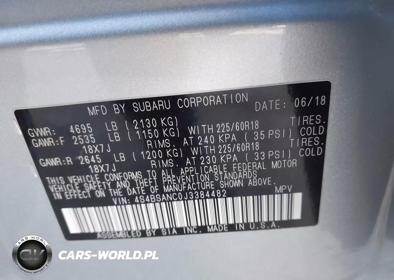 2018 Subaru Outback 2.5I Limited VIN:4S4BSANC0J3384482 - 9