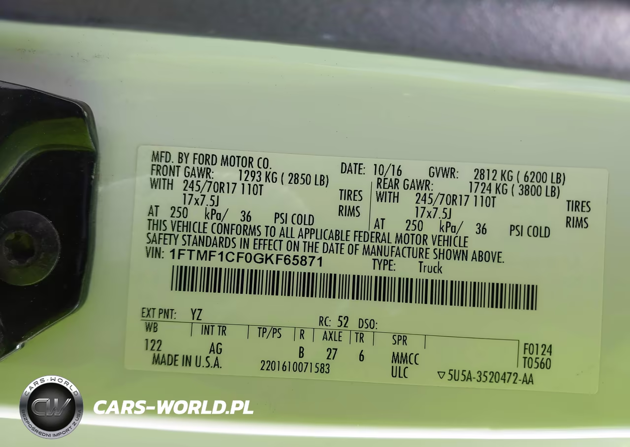 2016 Ford F-150 Xl VIN:1FTMF1CF0GKF65871 - 9