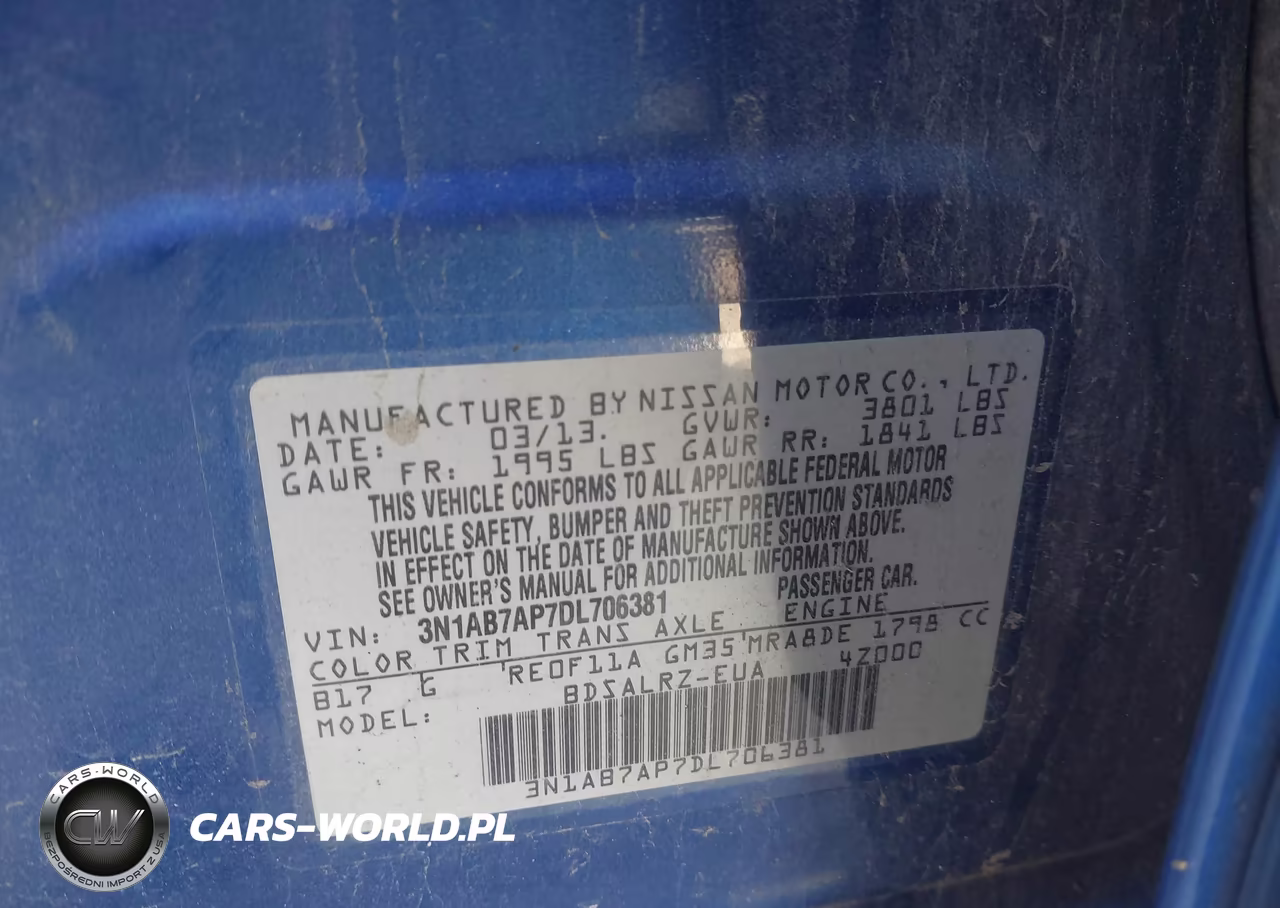 2013 Nissan Sentra Sr VIN:3N1AB7AP7DL706381 - 9