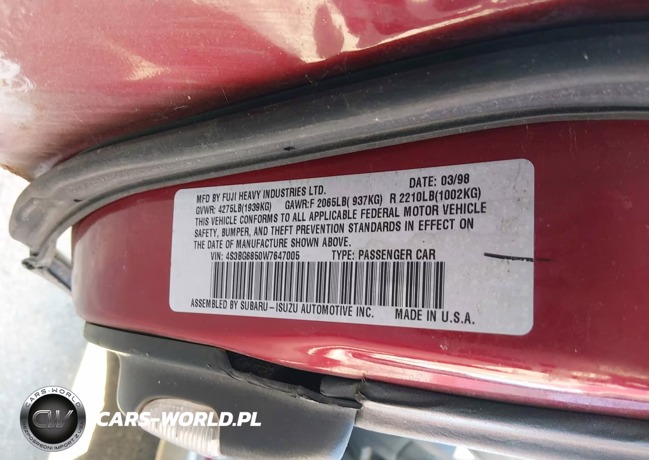 1998 Subaru Legacy Outback-Outback Limited-Outback Sport VIN:4S3BG6850W7647005 - 9