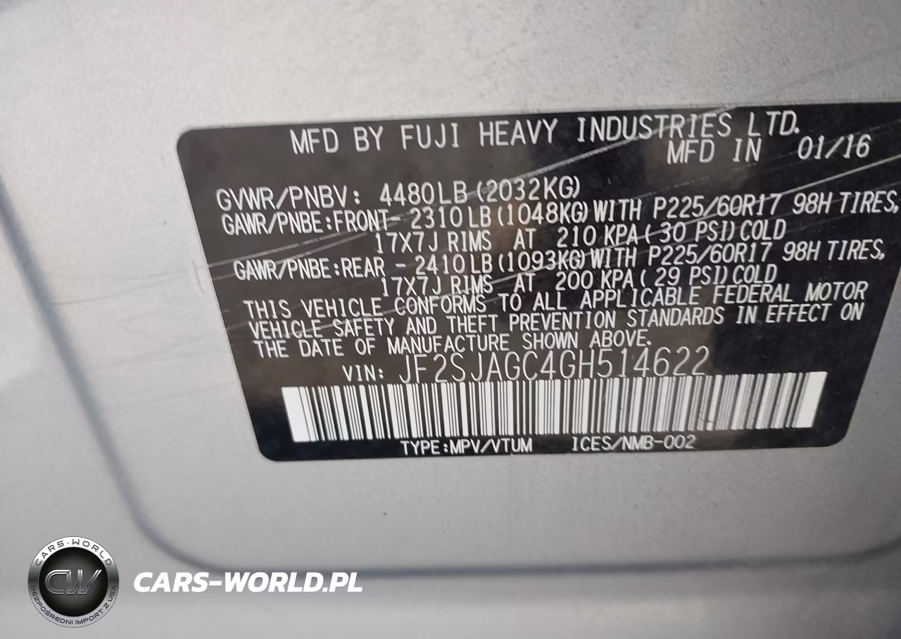 2016 Subaru Forester 2.5I Premium VIN:JF2SJAGC4GH514622 - 9