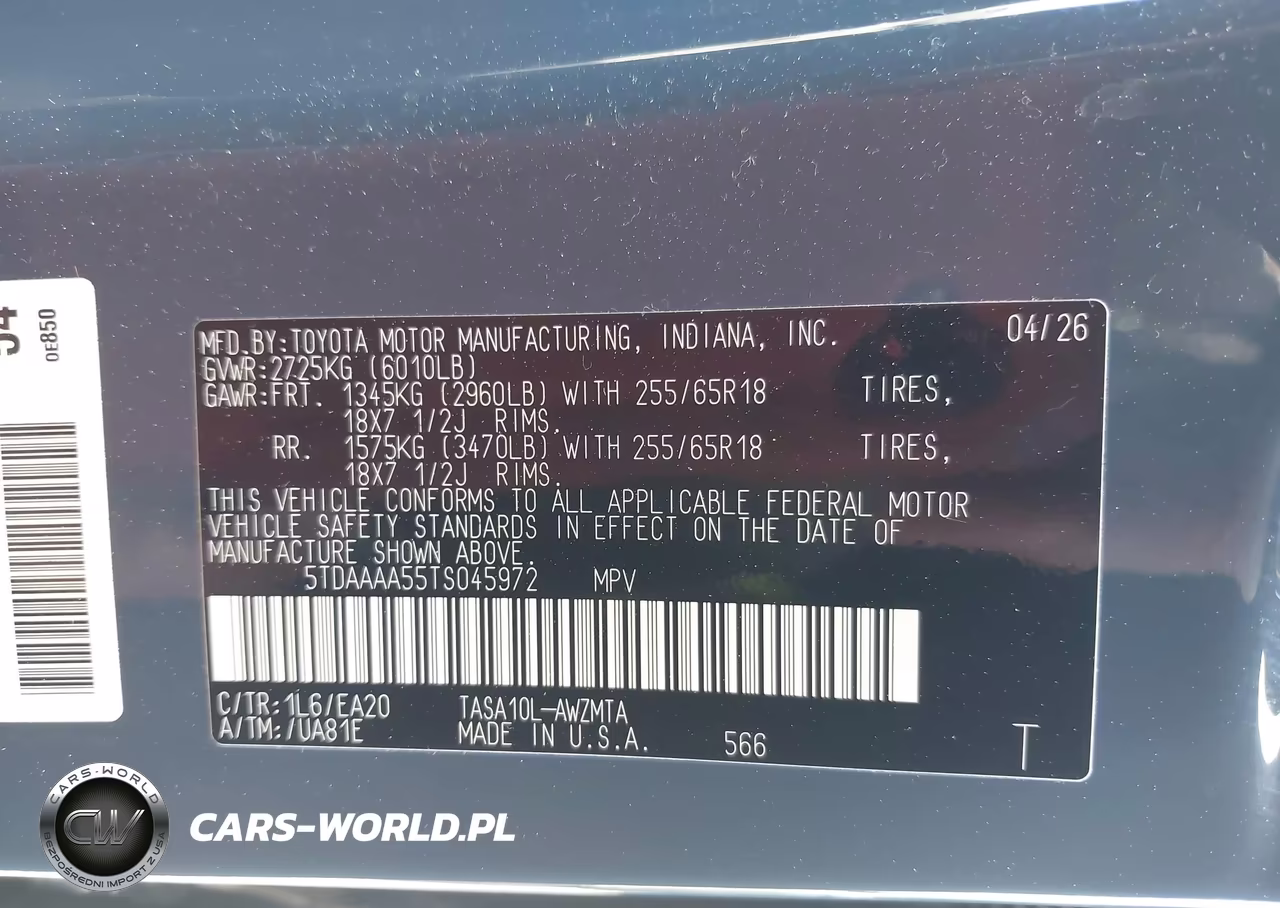 2026 Toyota Grand Highlander Xle VIN:5TDAAAA55TS045972 - 9