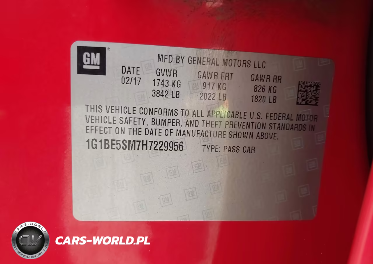 2017 Chevrolet Cruze Lt Auto VIN:1G1BE5SM7H7229956 - 9