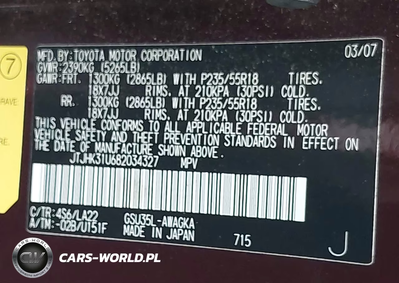 2008 Lexus Rx 350 VIN:JTJHK31U682034327 - 9