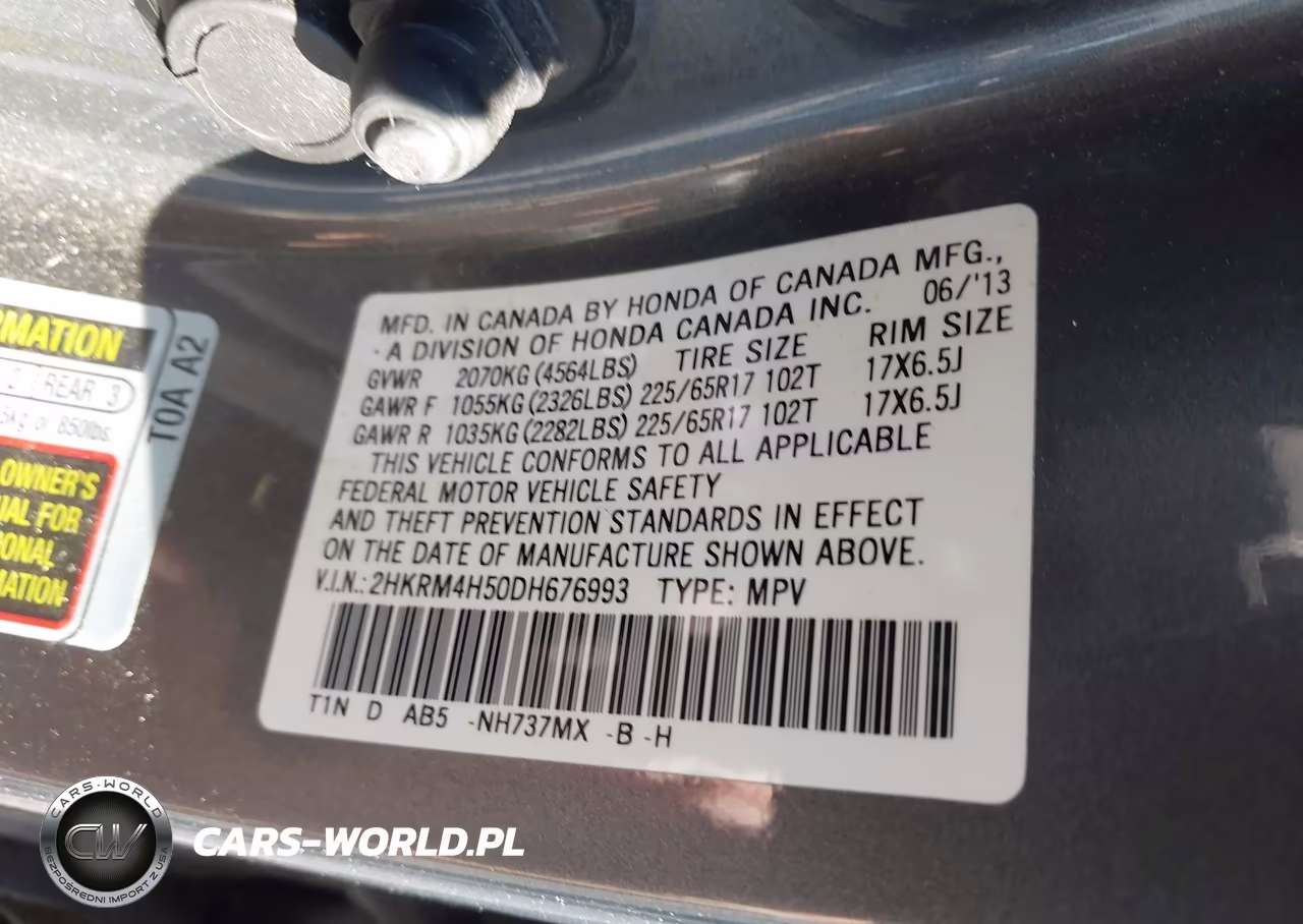 2013 Honda Cr-V Ex VIN:2HKRM4H50DH676993 - 9