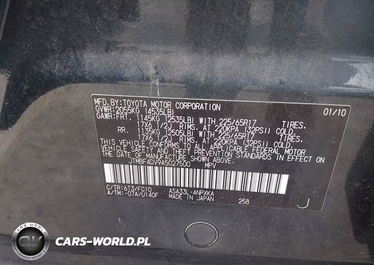 2010 Toyota Rav4 VIN:JTMBF4DV9A5027500 - 9