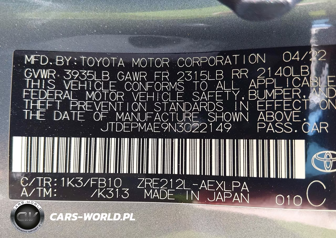2022 Toyota Corolla Le VIN:JTDEPMAE9N3022149 - 9