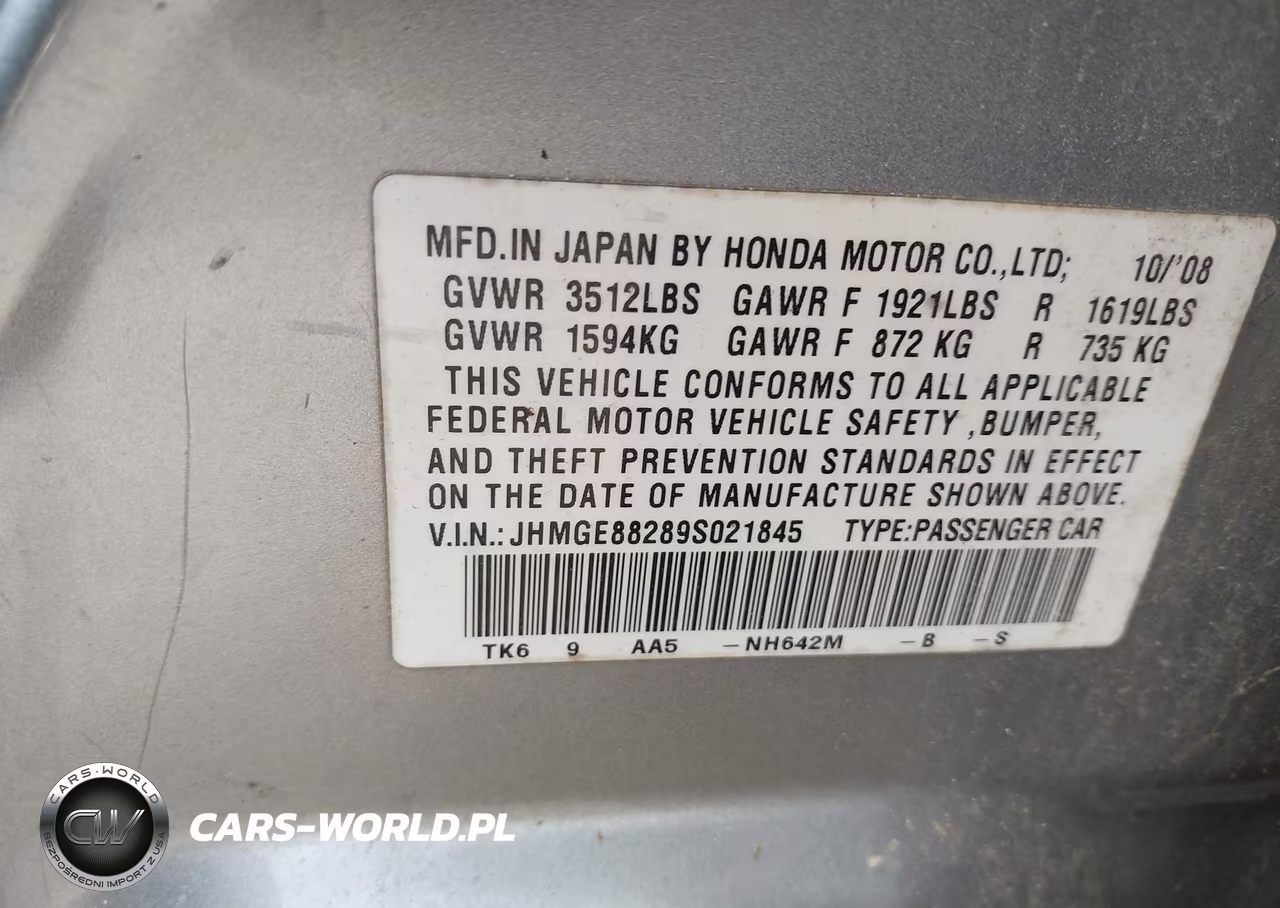 2009 Honda Fit VIN:JHMGE88289S021845 - 9