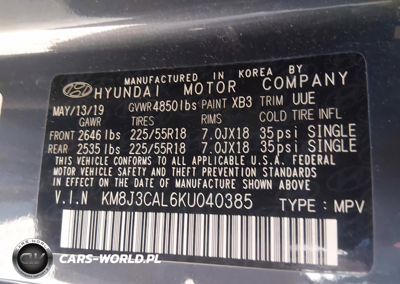 2019 Hyundai Tucson Sel VIN:KM8J3CAL6KU040385 - 9