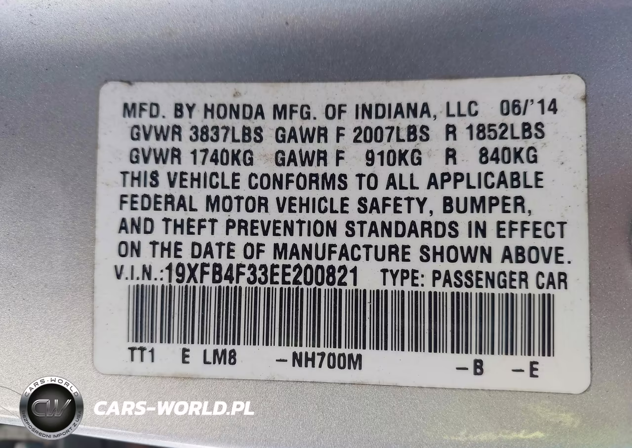 2014 Honda Civic Hybrid VIN:19XFB4F33EE200821 - 9