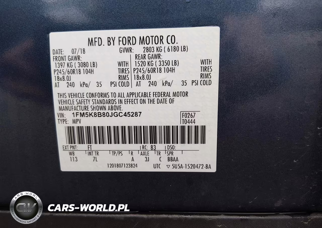 2018 Ford Explorer VIN:1FM5K8B80JGC45287 - 9