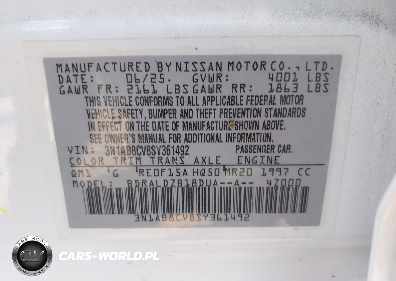 2025 Nissan Sentra Sv VIN:3N1AB8CV8SY361492 - 9