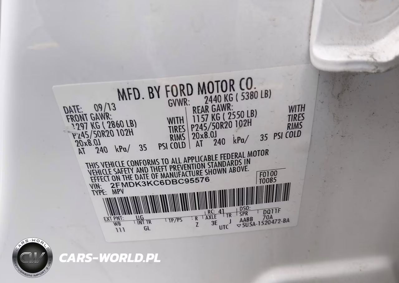 2013 Ford Edge Limited VIN:2FMDK3KC6DBC95576 - 9