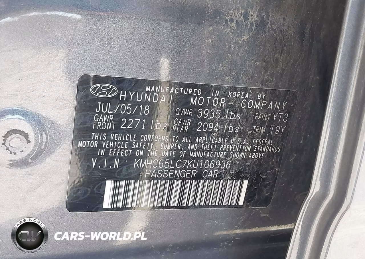 2019 Hyundai Ioniq Hybrid Blue VIN:KMHC65LC7KU106936 - 9