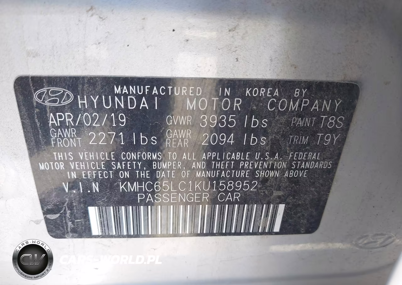 2019 Hyundai Ioniq Hybrid Blue VIN:KMHC65LC1KU158952 - 9