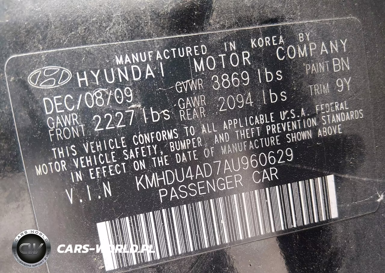 2010 Hyundai Elantra Gls VIN:KMHDU4AD7AU960629 - 9