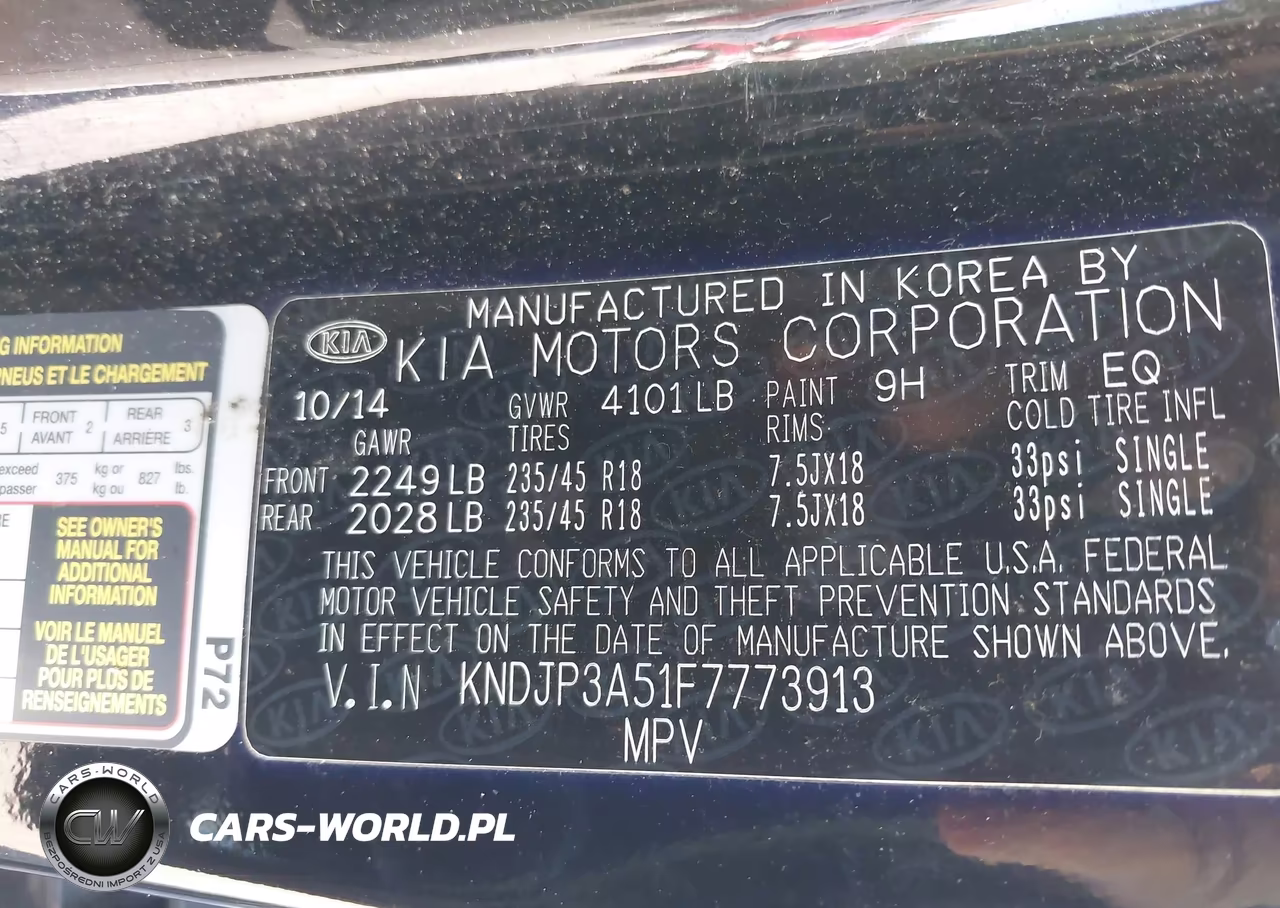2015 Kia Soul + VIN:KNDJP3A51F7773913 - 9
