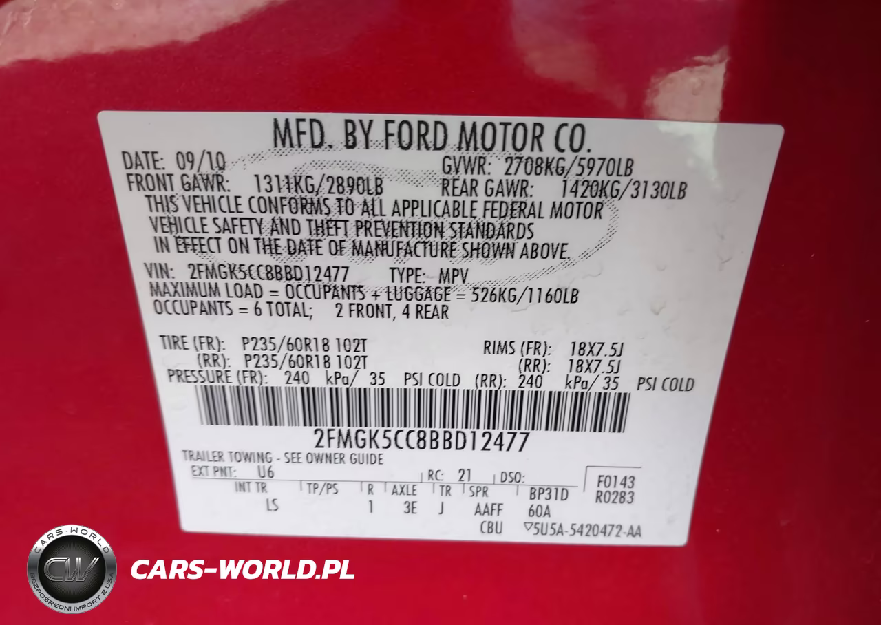 2011 Ford Flex Sel VIN:2FMGK5CC8BBD12477 - 9