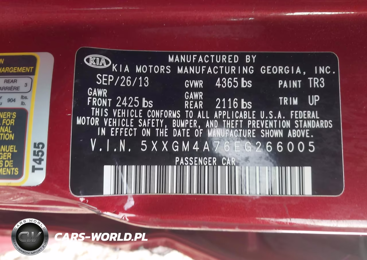 2014 Kia Optima Lx VIN:5XXGM4A76EG266005 - 9