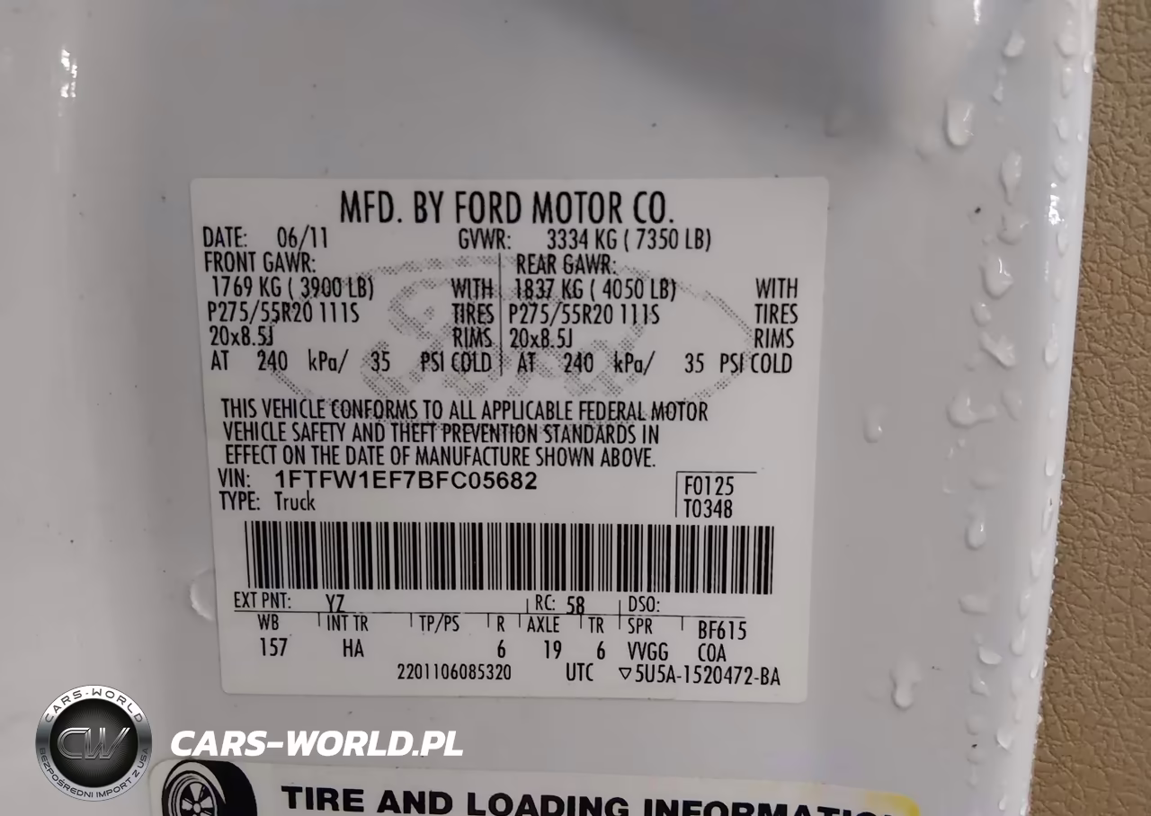 2011 Ford F-150 Lariat VIN:1FTFW1EF7BFC05682 - 9