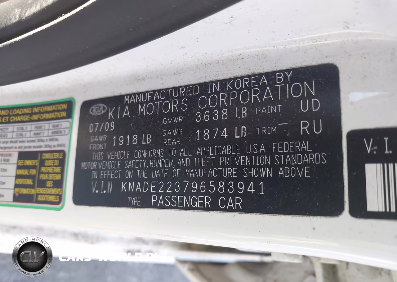 2009 Kia Rio Lx VIN:KNADE223796583941 - 9