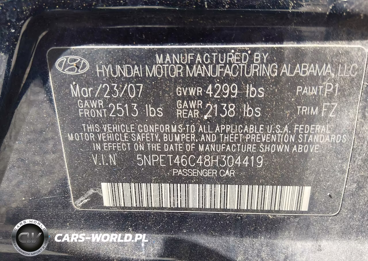 2008 Hyundai Sonata Gls VIN:5NPET46C48H304419 - 9