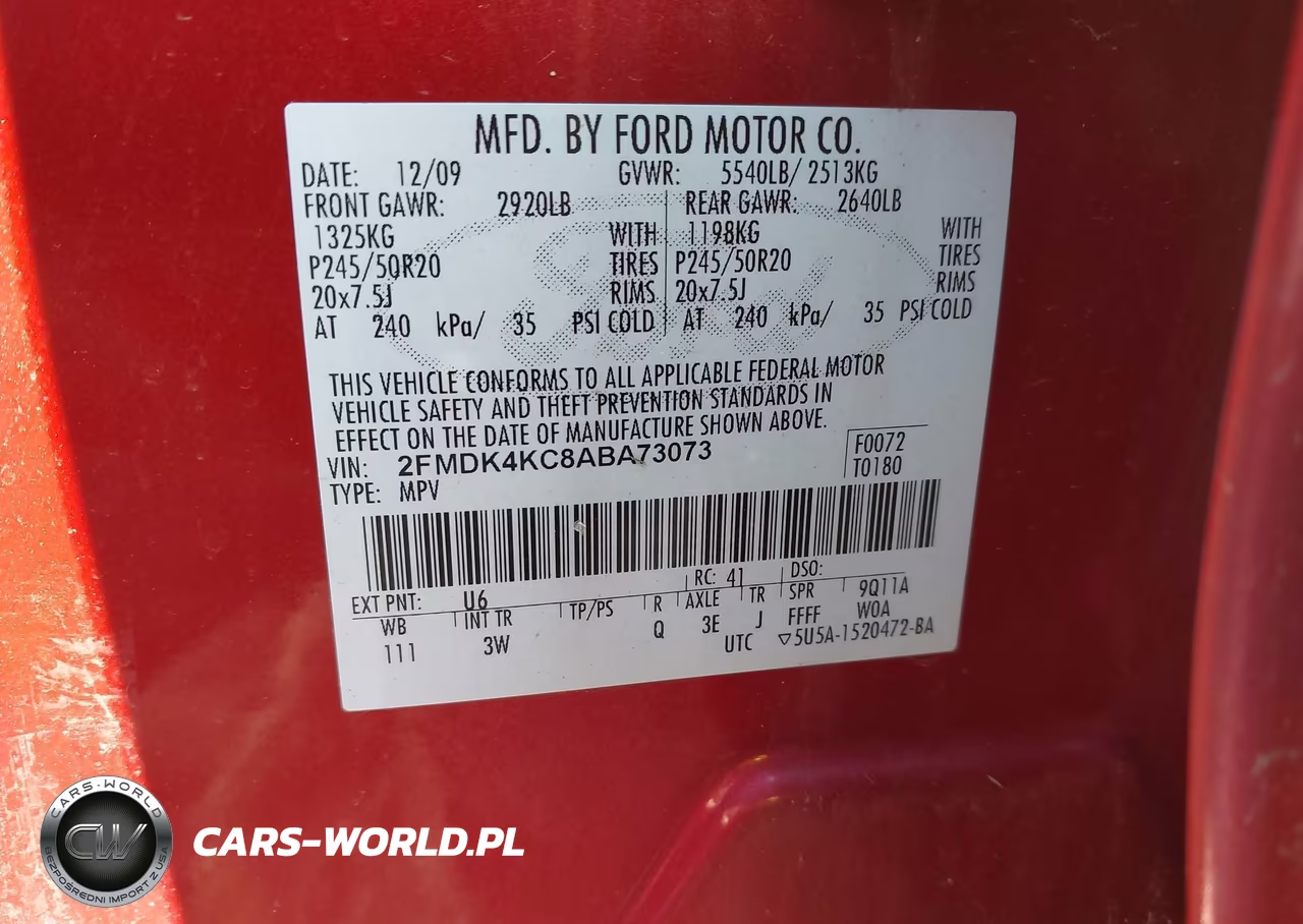 2010 Ford Edge Limited VIN:2FMDK4KC8ABA73073 - 9