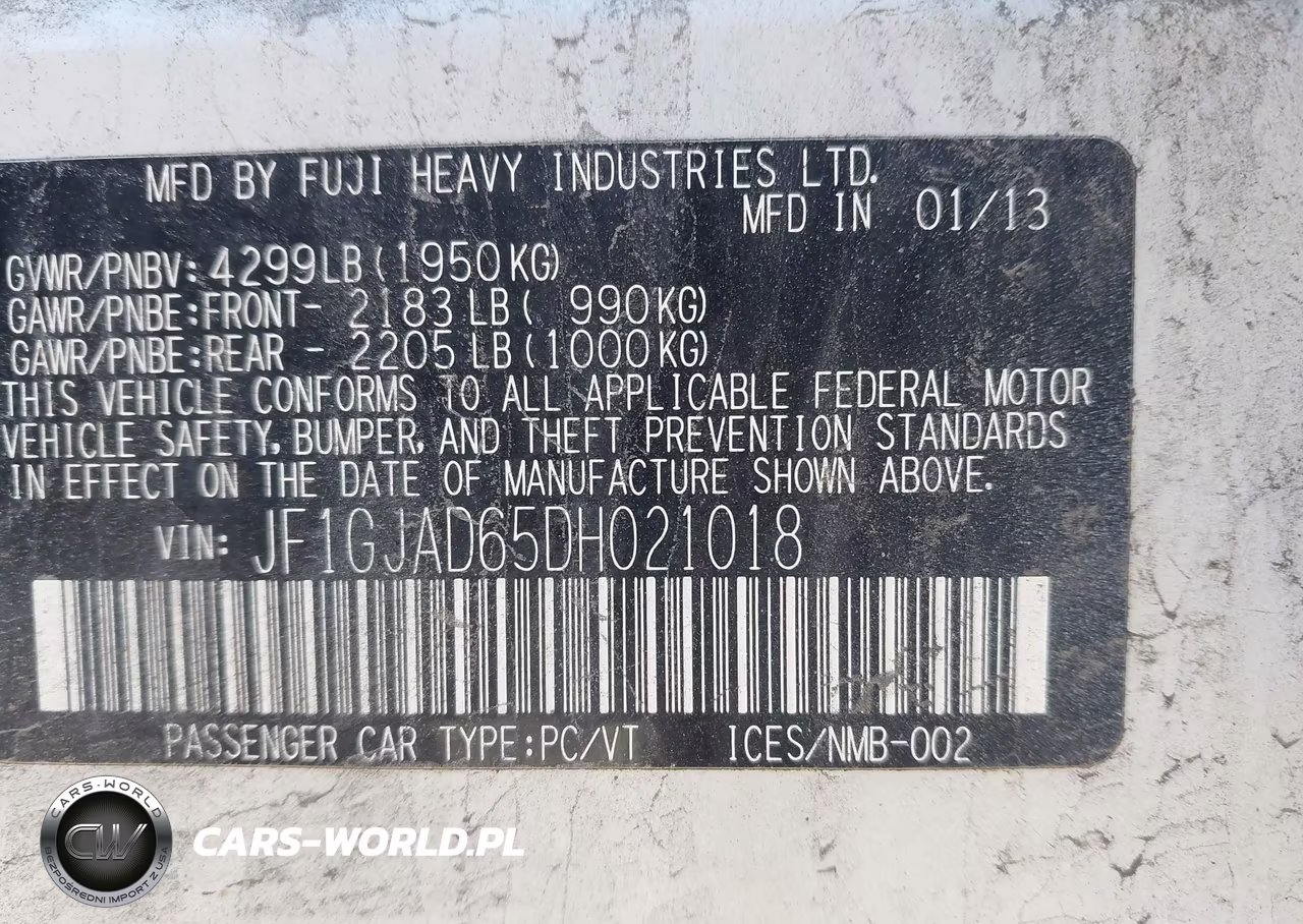 2013 Subaru Impreza 2.0I Premium VIN:JF1GJAD65DH021018 - 9