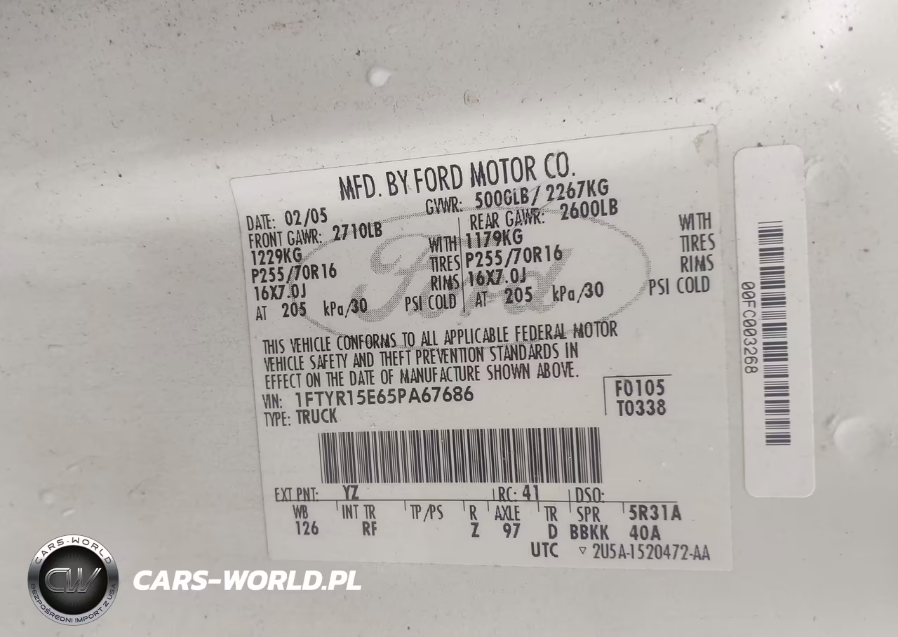 2005 Ford Ranger Edge-Xl-Xlt VIN:1FTYR15E65PA67686 - 9