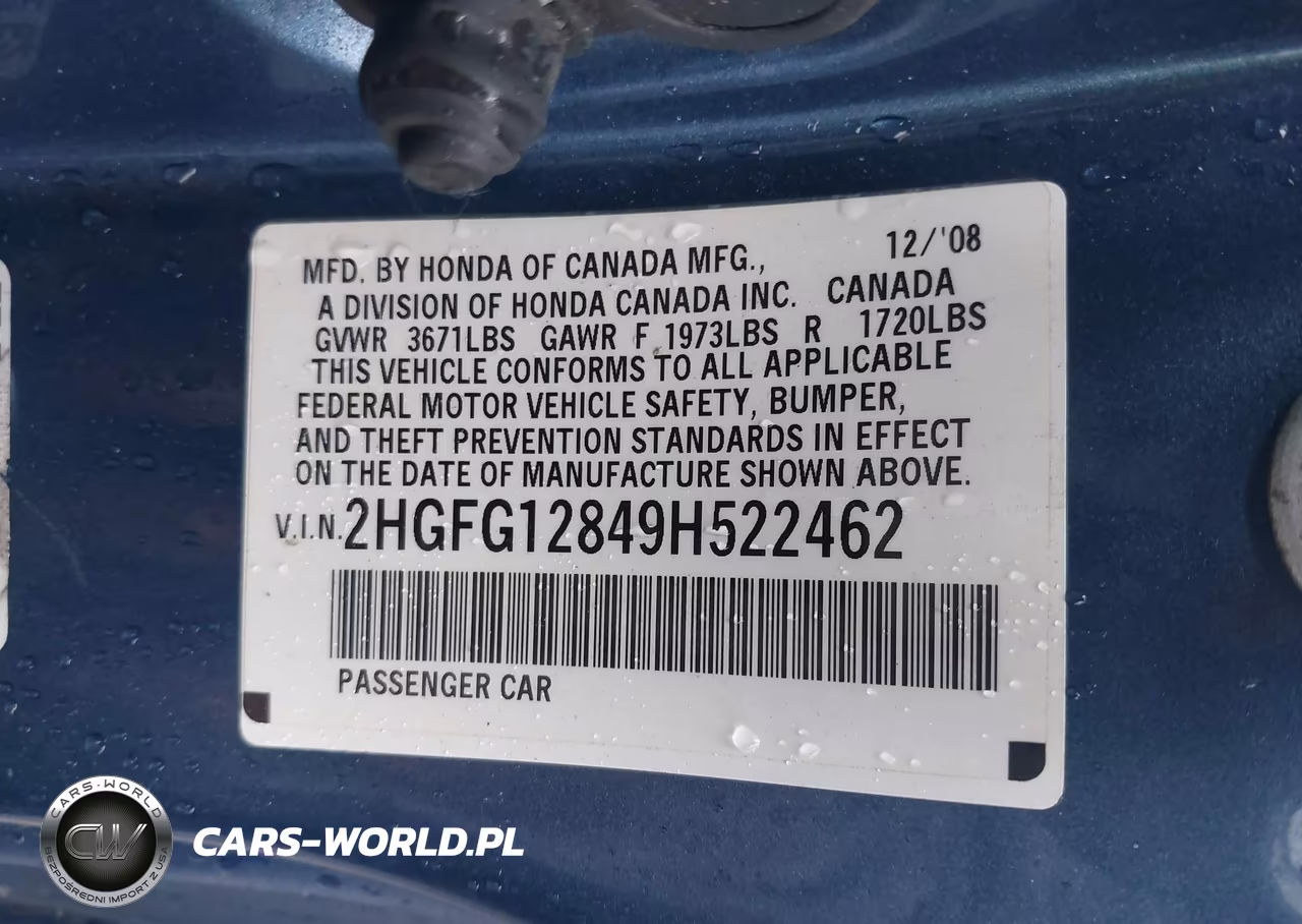 2009 Honda Civic Ex VIN:2HGFG12849H522462 - 9