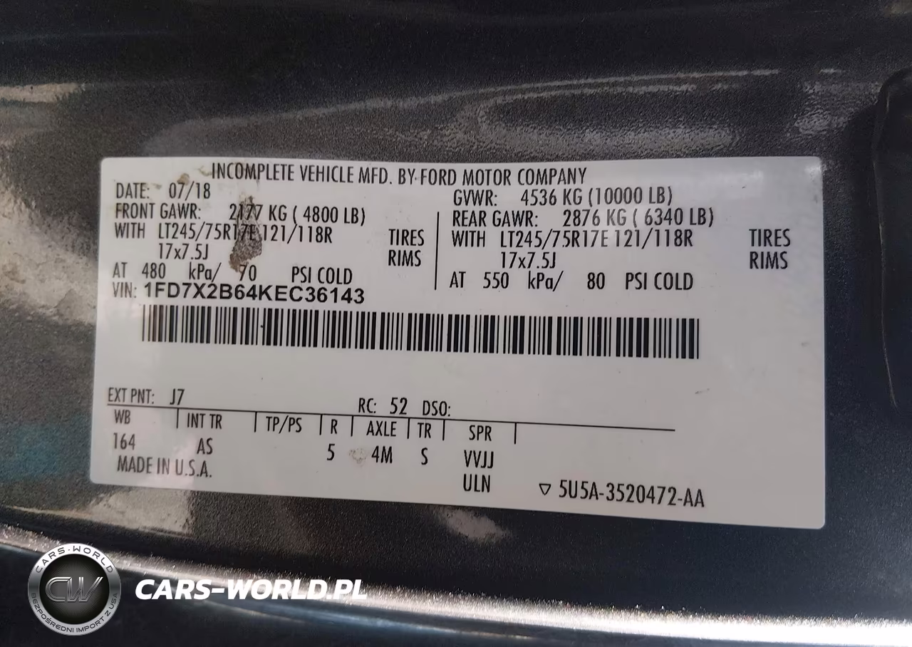 2019 Ford F-250 Xl VIN:1FD7X2B64KEC36143 - 9