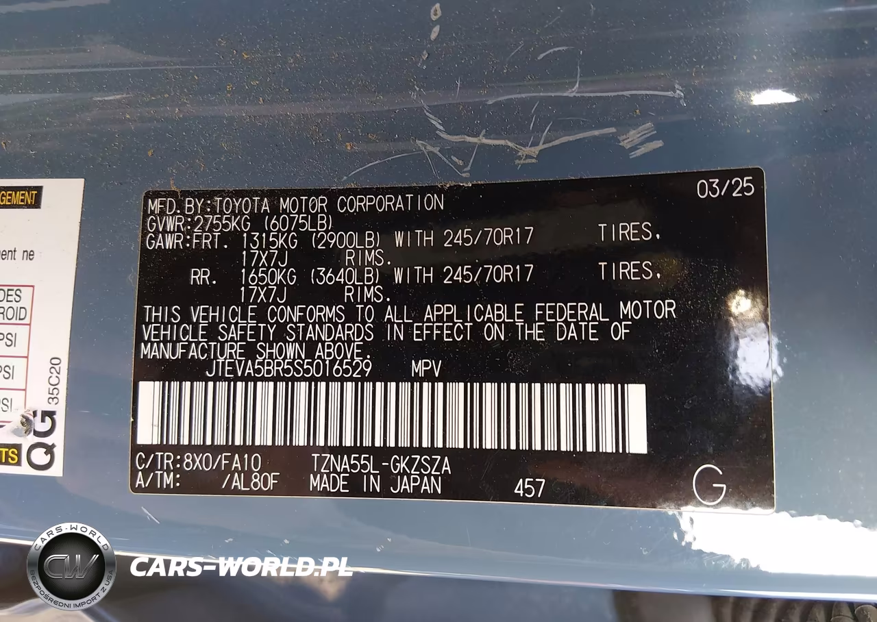 2025 Toyota 4Runner Sr5 VIN:JTEVA5BR5S5016529 - 9