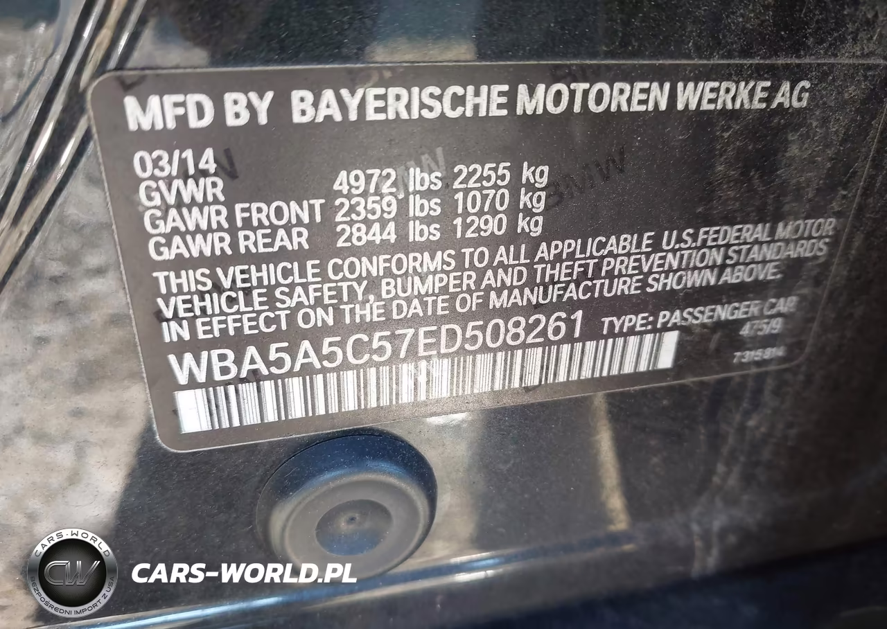2014 BMW 528I VIN:WBA5A5C57ED508261 - 9