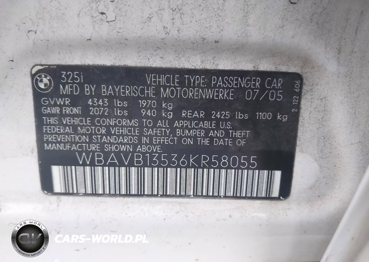 2006 BMW 325 I VIN:WBAVB13536KR58055 - 9
