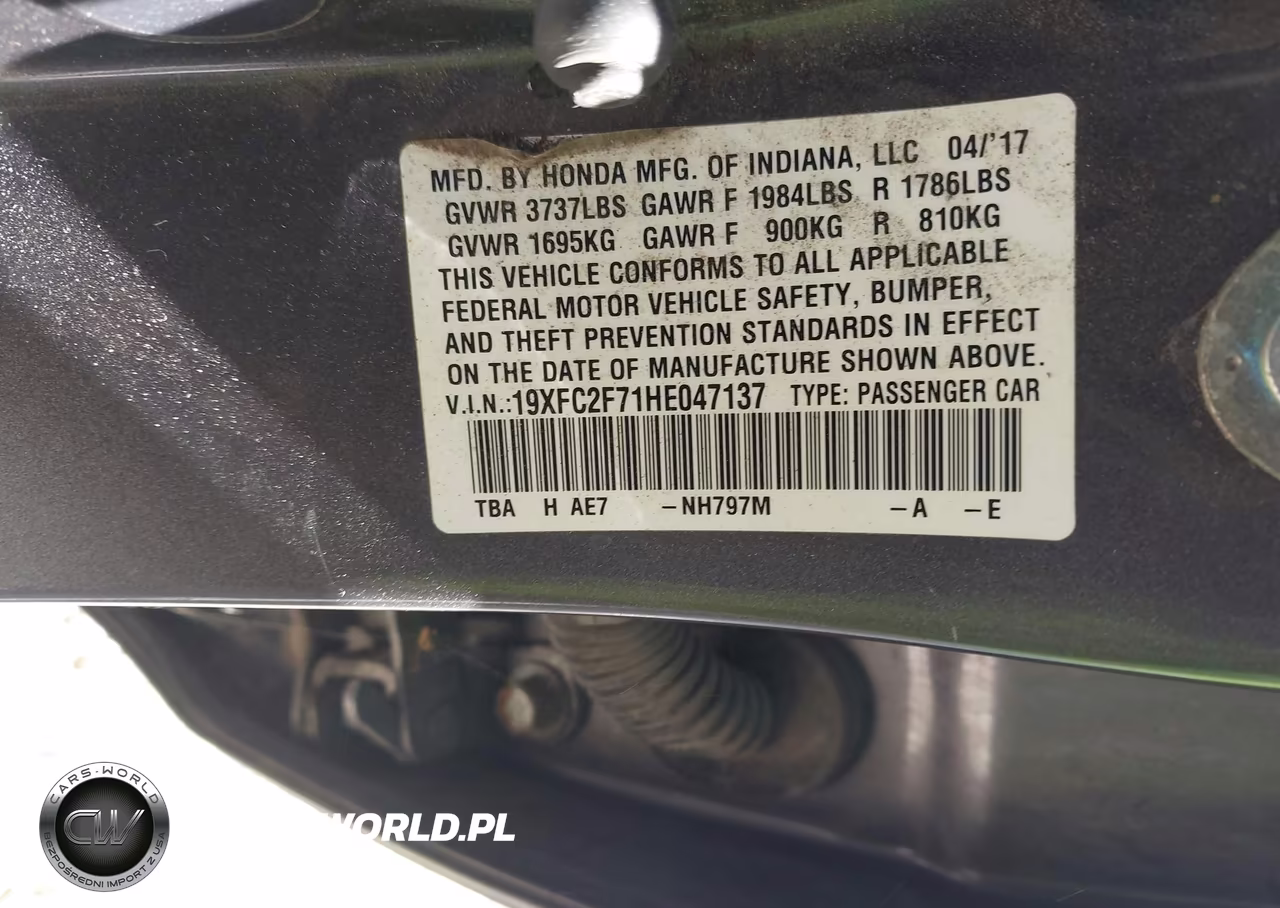 2017 Honda Civic Ex VIN:19XFC2F71HE047137 - 9