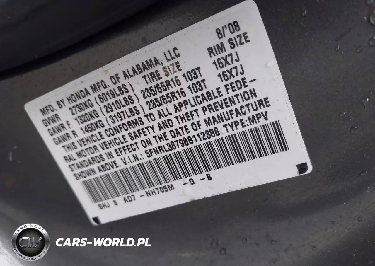 2008 Honda Odyssey Ex-L VIN:5FNRL38798B112388 - 9