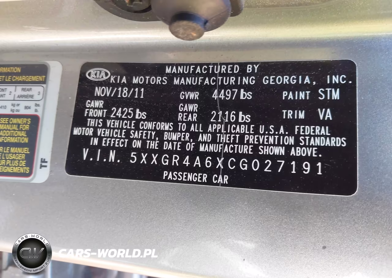 2012 Kia Optima Sx VIN:5XXGR4A6XCG027191 - 9