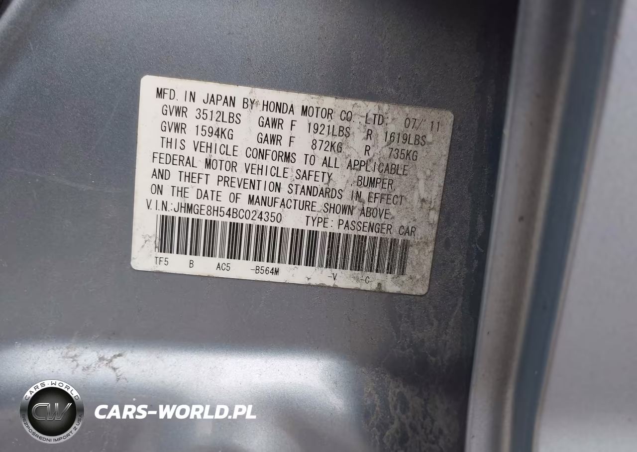 2011 Honda Fit Sport VIN:JHMGE8H54BC024350 - 9