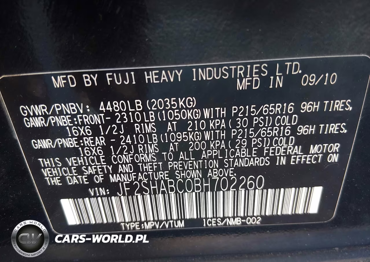 2011 Subaru Forester 2.5X VIN:JF2SHABC0BH702260 - 9