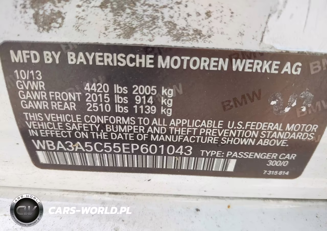 2014 BMW 328I VIN:WBA3A5C55EP601043 - 9