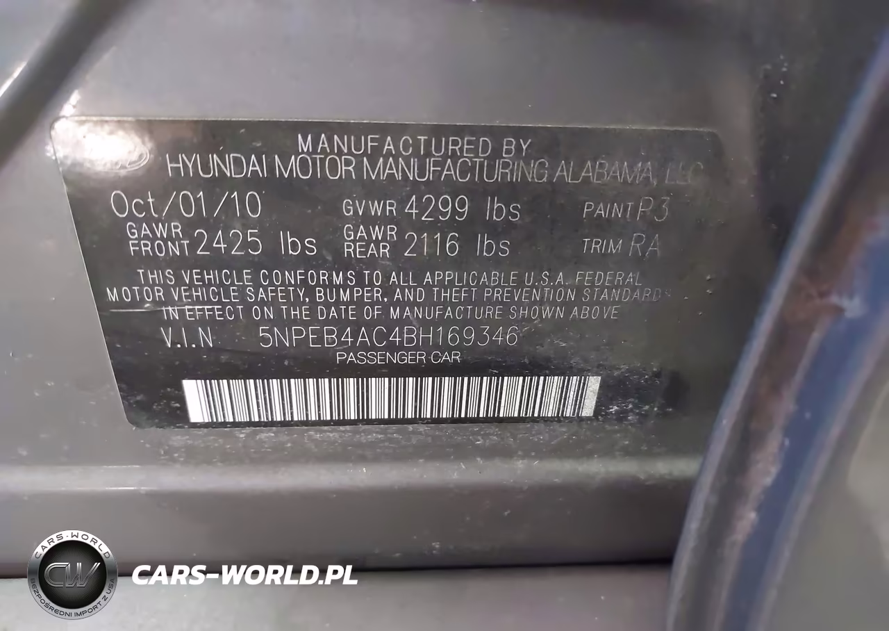 2011 Hyundai Sonata Gls VIN:5NPEB4AC4BH169346 - 9