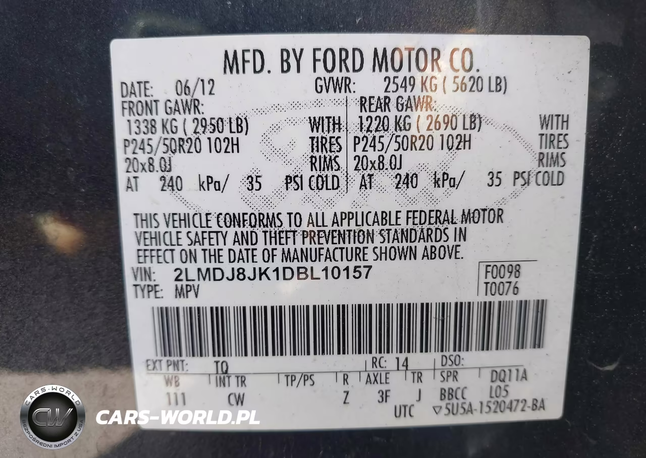 2013 Lincoln Mkx VIN:2LMDJ8JK1DBL10157 - 9